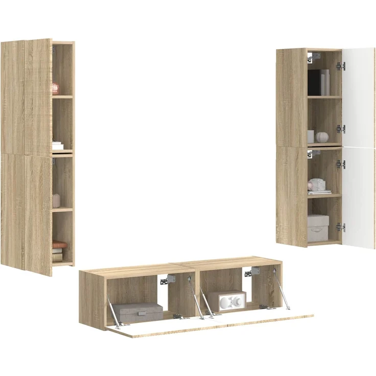 vidaXL TV-Schrankset 6 stk. 31 x 30 x 60 cm Sonoma-Eiche 3409125 – Bild 3