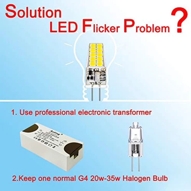 Auting G4 LED Lampen 12V AC/DC,3W LED G4 Birnen 6000K Kaltweiß 300lm, Ersatz für 30W Halogenlampen,Kein Flackern Nicht Dimmbar 360° Lichtwinkel,10er Pack – Bild 9