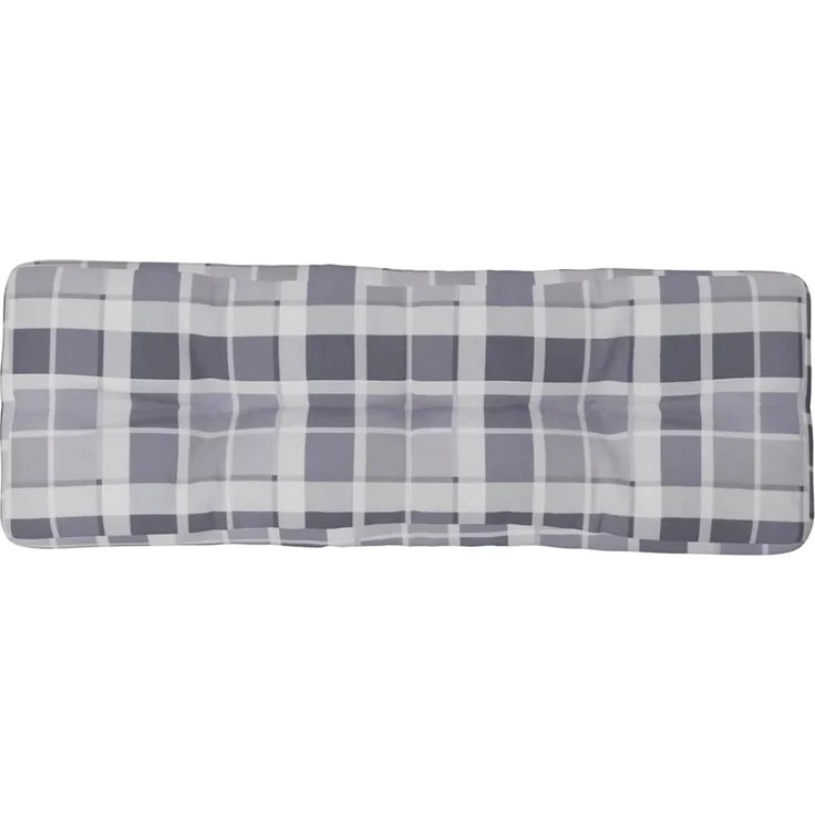 vidaXL Palettenkissen Grau Karomuster 120x40x12 cm Stoff 360637 – Bild 1