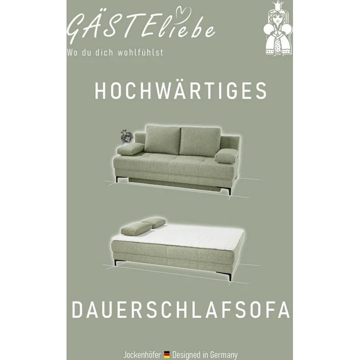 Jockenhöfer Gruppe Schlafsofa Felix, B: 205 cm, Liegefl. 155x201 cm, Dauerschlafsofa, inkl. Topper, inklusive Schlaffunktion und Bettkasten, Federkernpolsterung – Bild 4