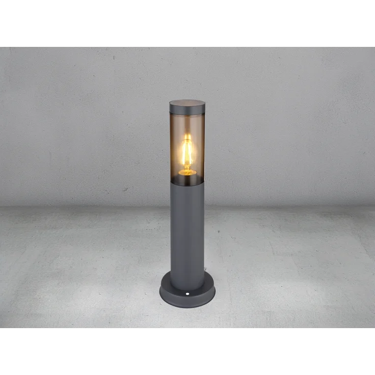 LED Sockelleuchte aus Edelstahl in Anthrazit & Rauchfarben, Höhe 45cm – Bild 3