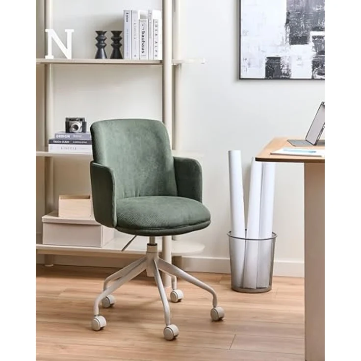 Bürostuhl DRYDEN Cord Dunkelgrün – Bild 2