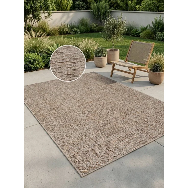 OTTO home Teppich Lennor, In- und Outdoor geeignet, Balkon, Camping, rechteckig, Höhe: 8 mm, Wetterfest & UV-beständig, meliert, Sisal-Optik, Esszimmer, Wohnzimmer – Bild 1