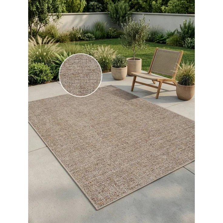 OTTO home Teppich Lennor, In- und Outdoor geeignet, Balkon, Camping, rechteckig, Höhe: 8 mm, Wetterfest & UV-beständig, meliert, Sisal-Optik, Esszimmer, Wohnzimmer
