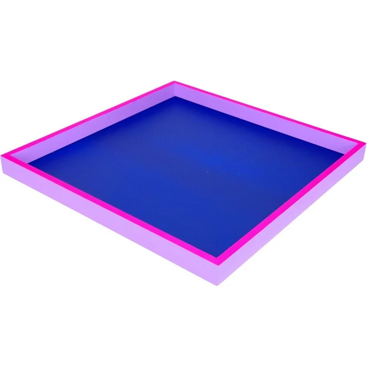 Giftcompany Tablett Tablett Neo Quadratisch Dunkelblau, Neon Lila (32x32cm) – Bild 5