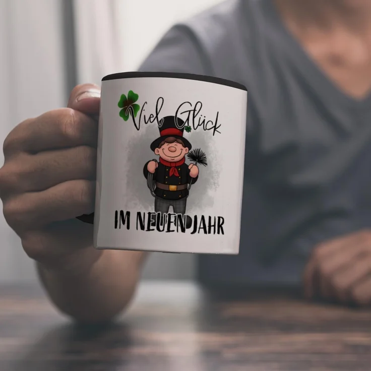 speecheese Tasse Viel Glück Kaffeebecher mit Schornsteinfeger – Bild 6