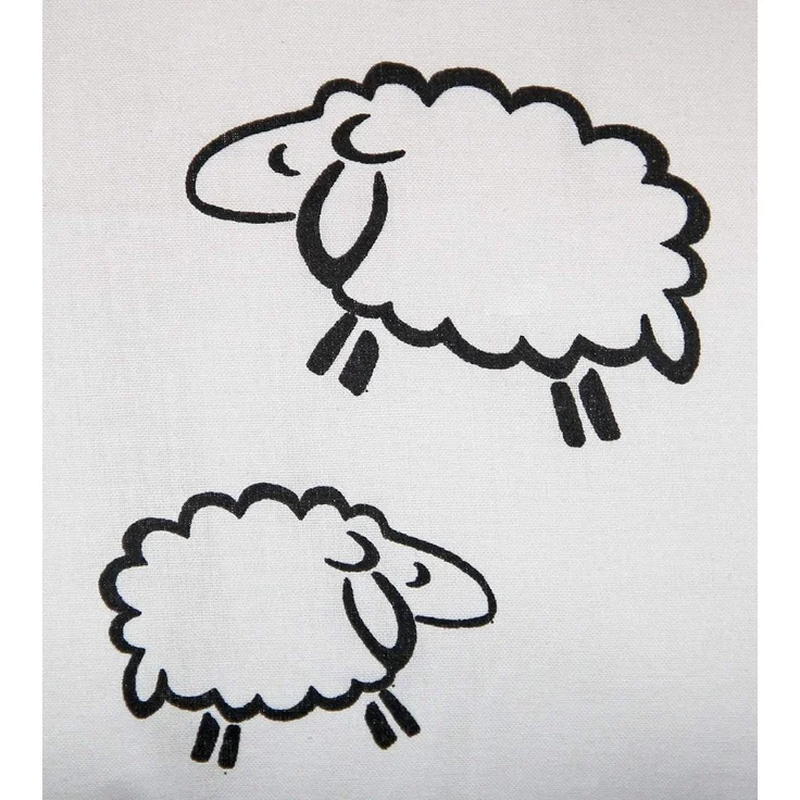 Heubergshop Seitenschläferkissenbezug, (1 Stück), 40x145cm Schafe Lämmer in Weiß und Schwarz 100% Baumwolle (99-2-B) – Bild 2