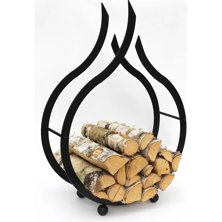Kaminholzregal Flamme Kaminholzständer 78 cm Holzkorb Kaminholzhalter Holzregal – Bild 5