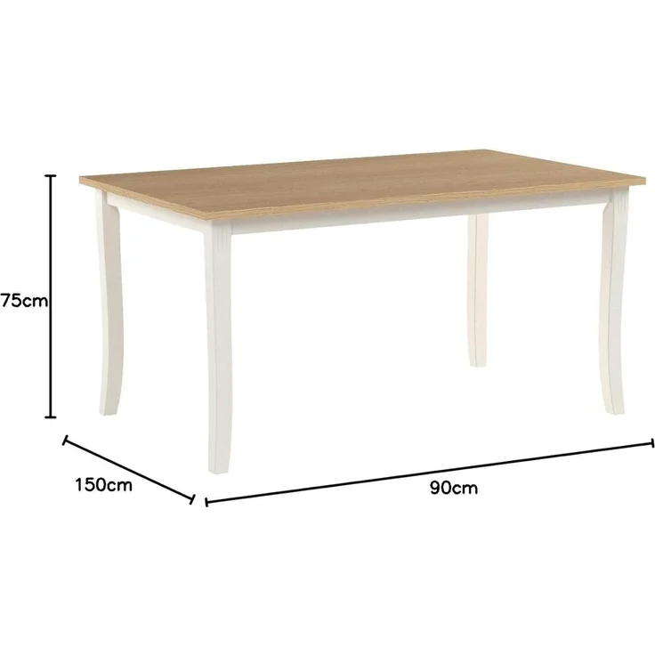 Julian Bowen Esstisch Davenport, Elfenbein/Helle Eiche – Bild 4