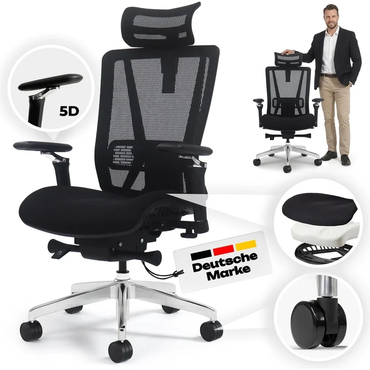 VALKENSTOL M8 - Premium Ergonomischer Bürostuhl Für Große Nutzer Bis 2,00 Meter – Bild 1