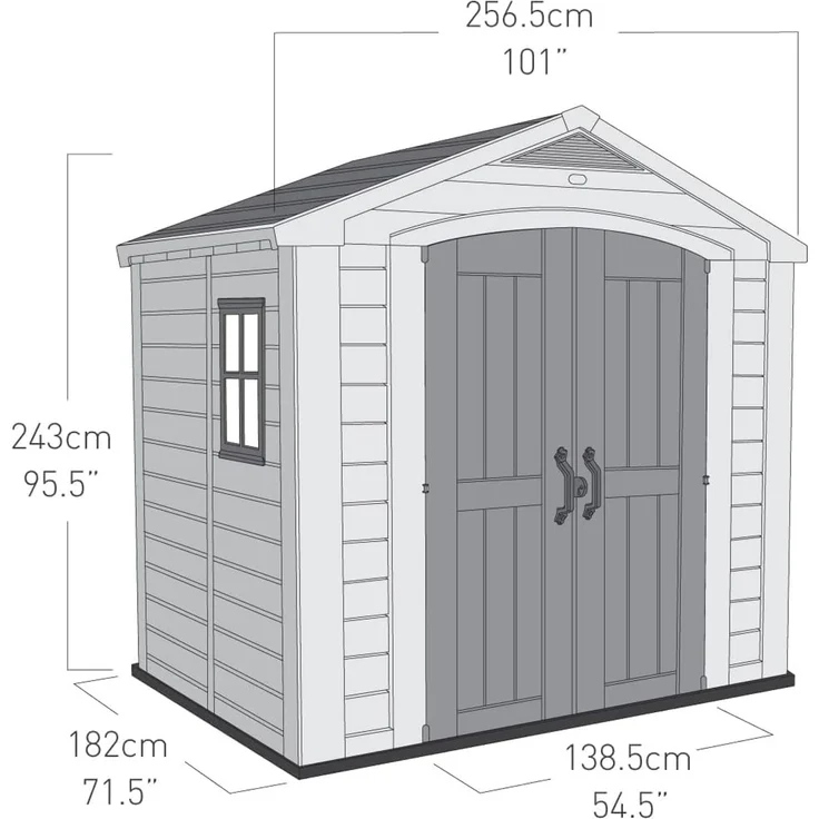 Keter Gerätehaus Factor 86 Beige 418554 – Bild 3