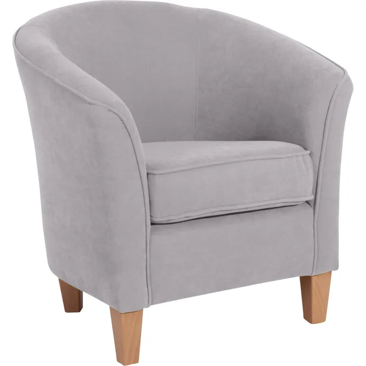 Sessel Karine Bezug Veloursstoff Buche natur / silber 21984