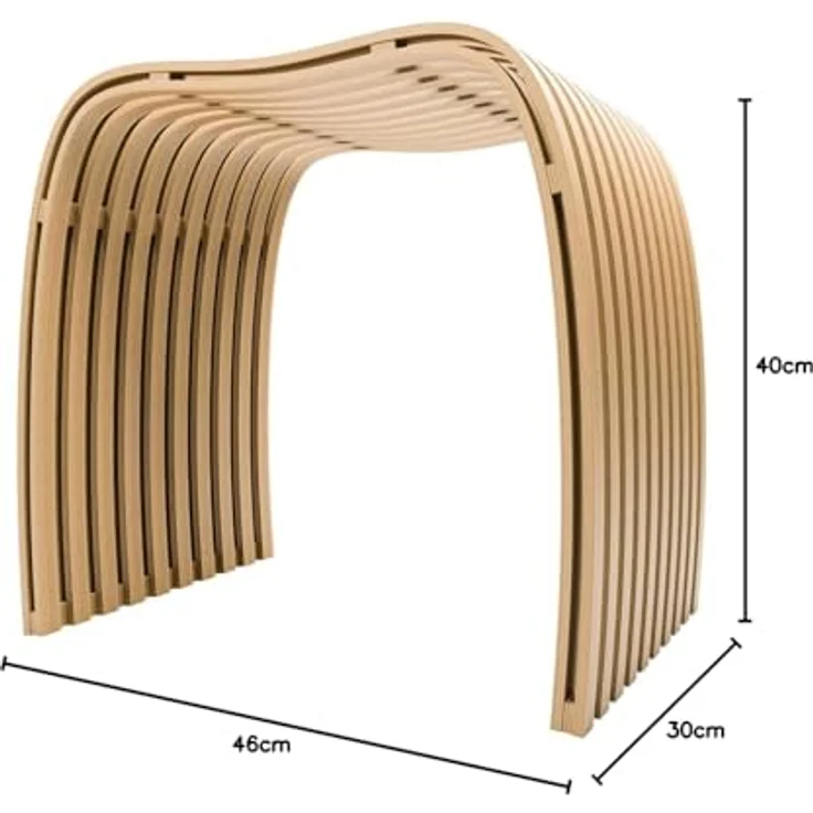 Schulte Badhocker aus Natur Bambus, 46 cm hoch, rutschfest, Traglast 130 kg, stabil und ergonomisch – Bild 3