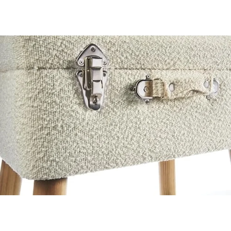 Kobolo Sitzhocker Kofferhocker Polsterhocker aus Textil in weiß (1 Stück) – Bild 5