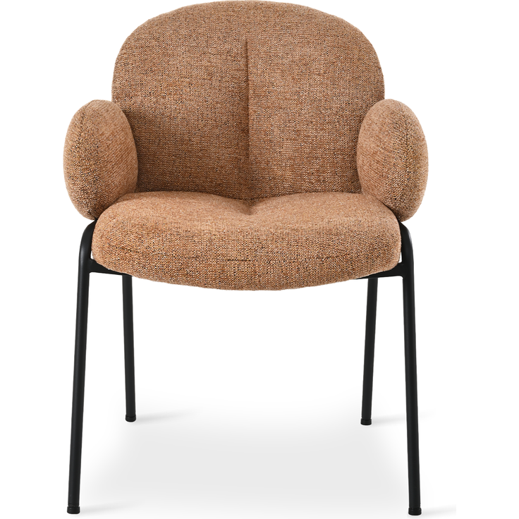 GOEURVANT 1235 Esszimmerstühle 2er-Set mit Armlehnen, Polsterstühle, Chenille - Orange – Bild 4