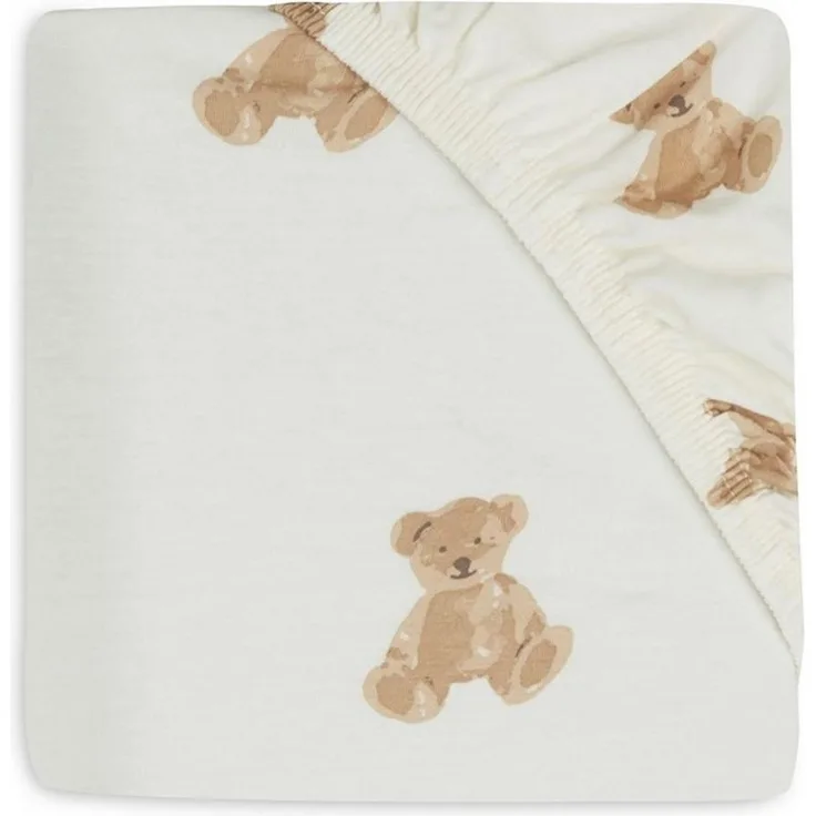 Jollein Jersey Teddy Bear Spannbettlaken 40x80 / 90 cm Weiß