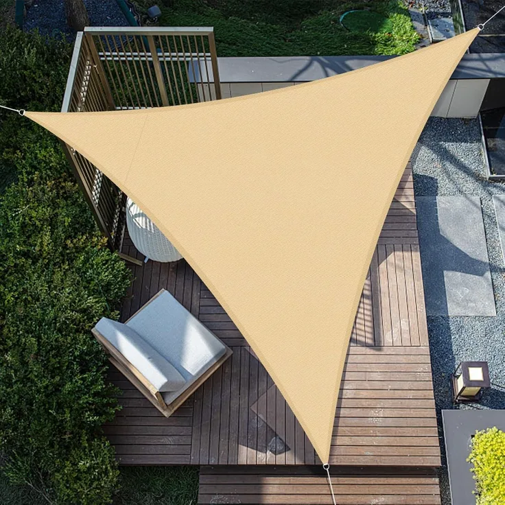 SUNNY GUARD Sonnensegel Dreieck 3. 6x3. 6x3. 6m Wasserdicht Sonnenschutz Wetterschutz Segel Baldachin UV Schutz für Balkon Terrasse Garten, Sand