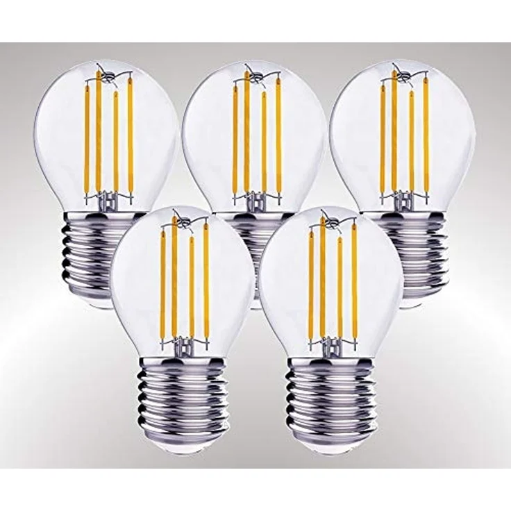 TRANGO LED-Leuchtmittel, 5er Pack E27004-5 LED Filament Birne 4 Watt 350 Lumen - 2700K warmweiß - Ersatz für 40W Glühlampe - Glühbirne - Lampe in Tropfen Form mit E27 Fassung Abstrahlwinkel 360°, 5 St. – Bild 1