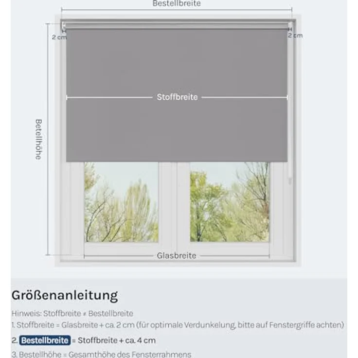 WOLTU Verdunkelungsrollo, nur zur Schraubmontag Thermo Verdunkelungsrollo mit Kette, Sichtschutz für Türen und Fenster, 160x160 cm [Stoffbreite: 156 cm], Grau – Bild 8