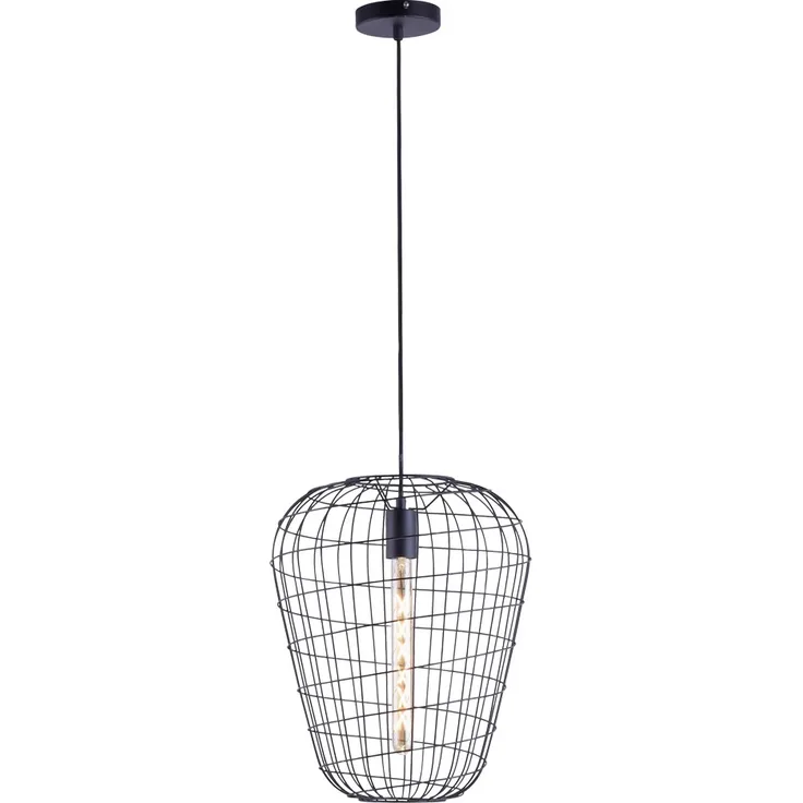 Hängeleuchte, Käfig-Optik, schwarz, 35 cm