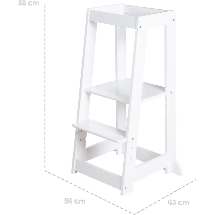 roba Lernturm 'Monti Step' nach Montessori - Sicherer Tritthocker für Kinder - Ideal als Küchenhelfer - Bis 80 kg belastbar - FSC®-zertifiziertem Holz - Weiß – Bild 5