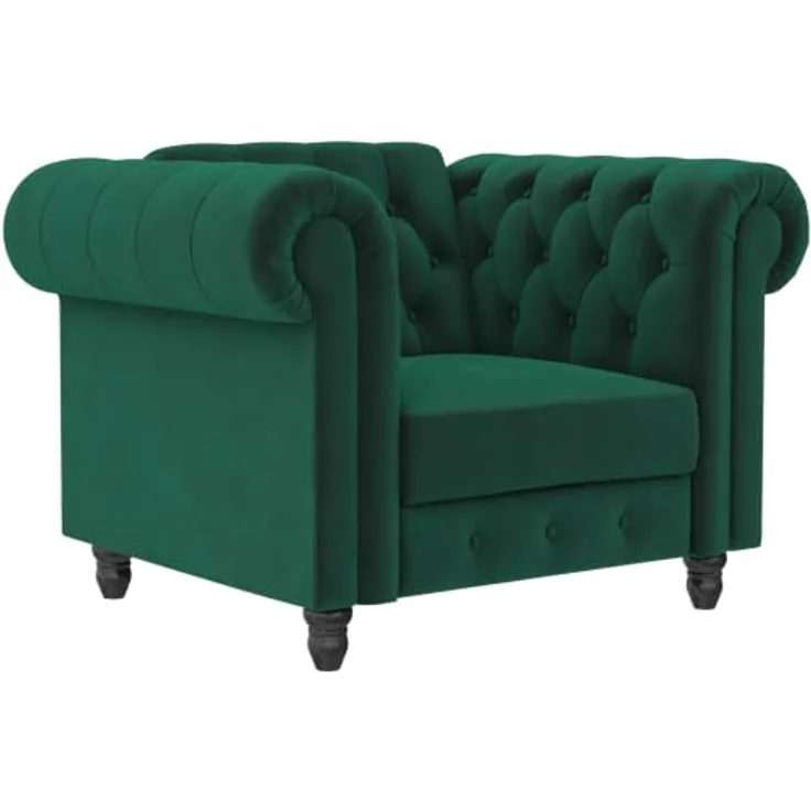 Dorel Home Chesterfield-Sessel Felix, mit Rückenlehne 3-fach verstellbar, Beine Massivholz, Sitzhöhe 46 cm