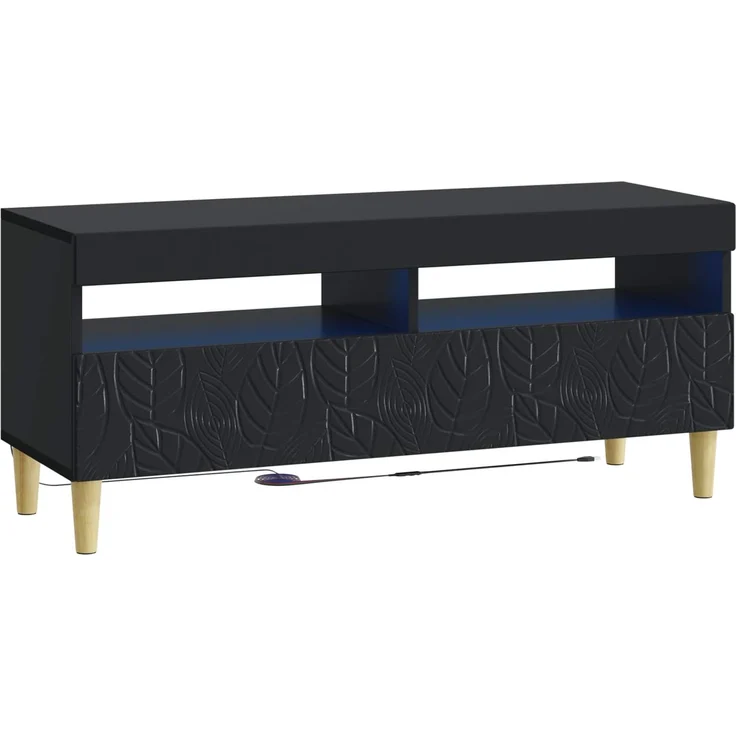 vidaXL 3-teiliges LED TV Regal DELFT Schwarz Holzwerkstoff 3416756 – Bild 5