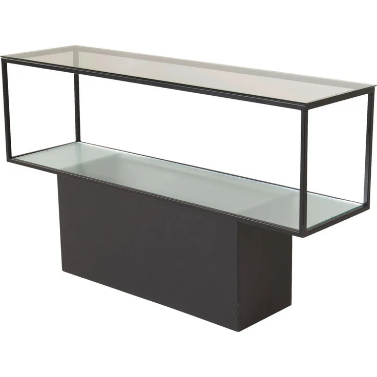 Livetastic Bücherwand, Schwarz, Metall und Glas, 35x74x130 cm, in verschiedenen Größen erhältlich