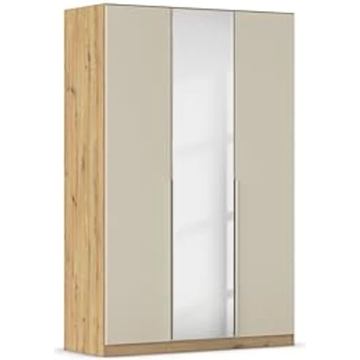 Rauch Möbel Alabama, Kleiderschrank für Schlafzimmer, Kinderzimmer, Wohnzimmer, Garderobe, Flur, 3-türig, Spiegel mit Zubehör Basic, Farbe Beige/Eiche Artisan. Holz, Breite 136 cm – Bild 2