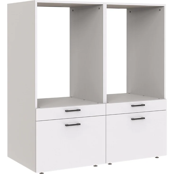 Roomart Waschmaschinen-Doppelschrank SERIE 2 – 134 cm Überbauschrank für Waschmaschinen & Trockner, mit Ausziehbrett, Waschküchenschrank • Weiß – Bild 7