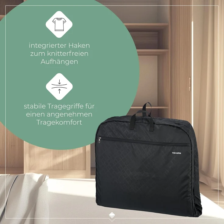 travelite Kleidersack Mobile Kleiderhülle 127 cm (black) – Bild 6
