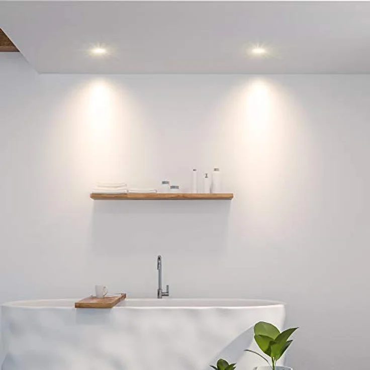 SSC-LUXon BEDA Einbaustrahler IP65, flach 30mm mit wechselbarem LumiFLEX LED Modul 4W, warmweiß + neutralweiß + tageslicht, rund, weiß, für Dusche und Außenbereich, 230V – Bild 3