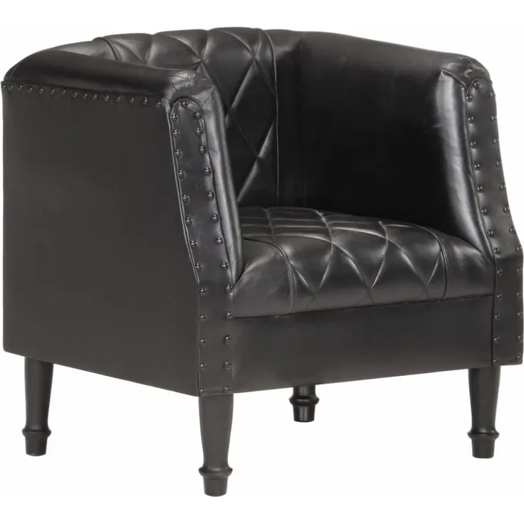 vidaXL Sessel Schwarz Echtes Ziegenleder [286617]