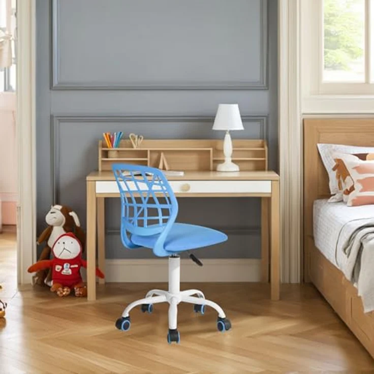 FurnitureR Bunte Schreibtischstuhl, Modernes verstellbares Design Computer Sitz, Swivel Armless Stuhl, Kinderzimmer, Home Office Task Chair – Bild 5