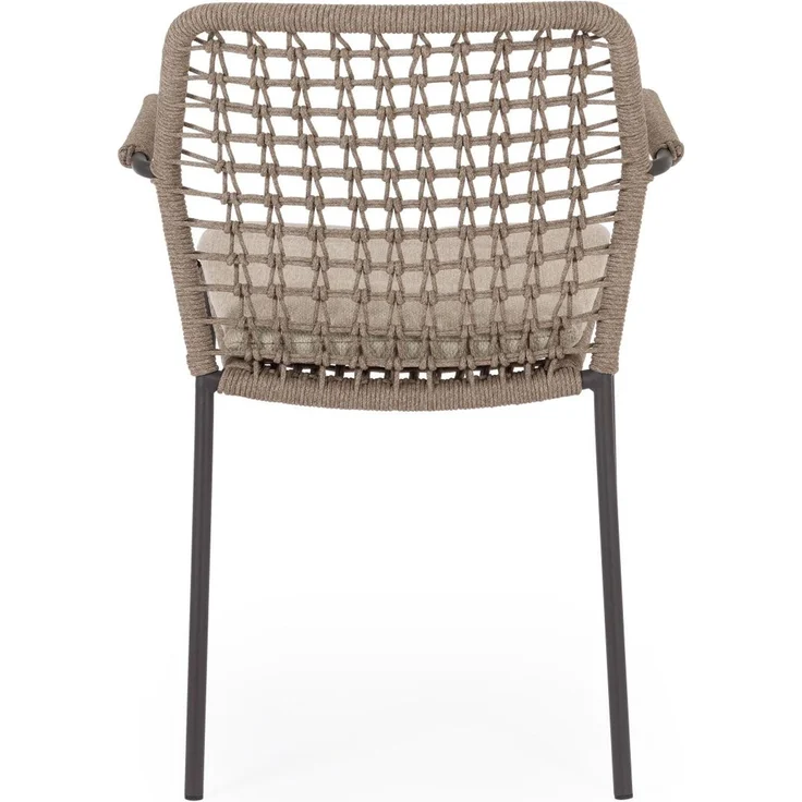 Gartenstuhl Canar aus Metall, modern und stapelbar, Natur, inkl. wasserabweisendem Kissen – Bild 5