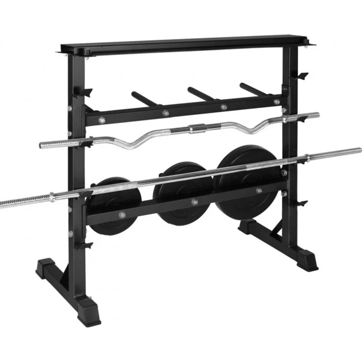 Physionics® Hantelablage - Ø 25 mm, max. 300kg, 3 Ebenen, Schwarz - Hantelständer, Kurzhantelständer, Langhantelständer, Hantelscheibenständer für Hantelscheiben, Langhantelstangen und Kurzhanteln – Bild 9