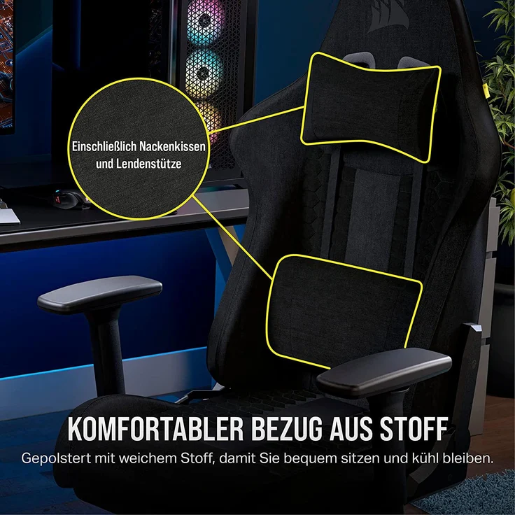 Corsair TC100 RELAXED - Gaming-Sessel - ergonomisch – Bild 5