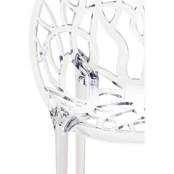 2er Set Stapelstuhl DENVER - Kunststoff Transparent 59x60x80 cm | Stapelstühle Esszimmerstühle Gartenstuhl Stapelbar Stühle Garten Esszimmer Gewölbte – Bild 5