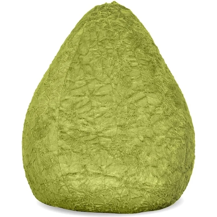 Lumaland 'Luxury Fluffy' Sitzsack, Webplüsch, Grün, 60 x 45 cm, 120 l – Bild 1