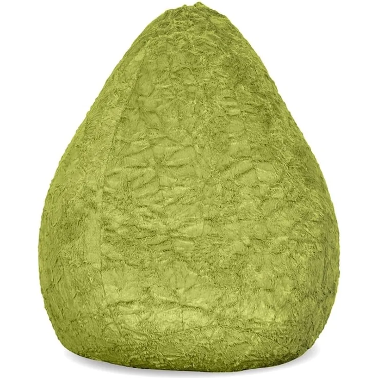 Lumaland 'Luxury Fluffy' Sitzsack, Webplüsch, Grün, 60 x 45 cm, 120 l