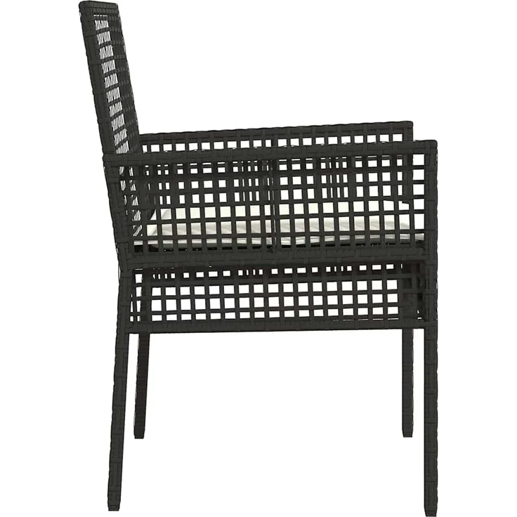 vidaXL Gartenstuhl 2 pcs Schwarz 55 x 53 x 85 cm Poly-Rattan 42003445 – Bild 5