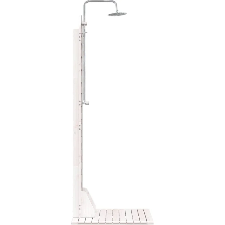 vidaXL Gartendusche 223 cm Massivholz Kiefer und Edelstahl Weiß 886329 – Bild 5