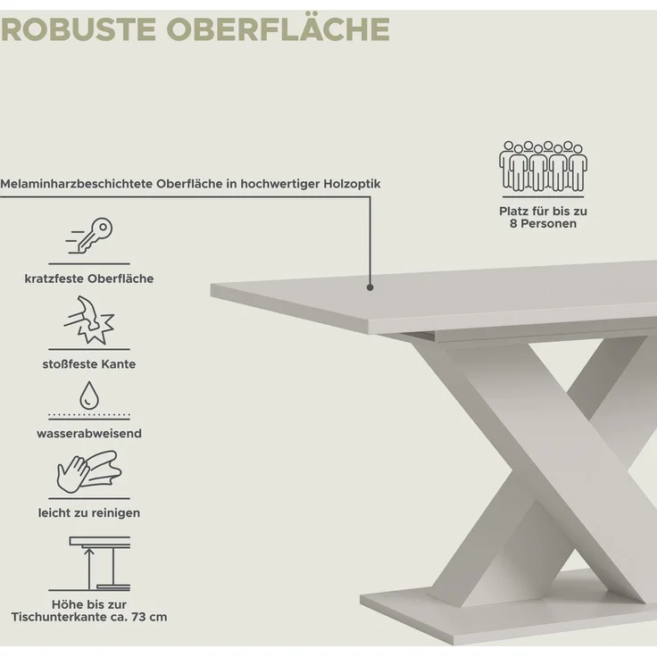 Motion Esstisch in Kaschmir Nachbildung – Bild 8