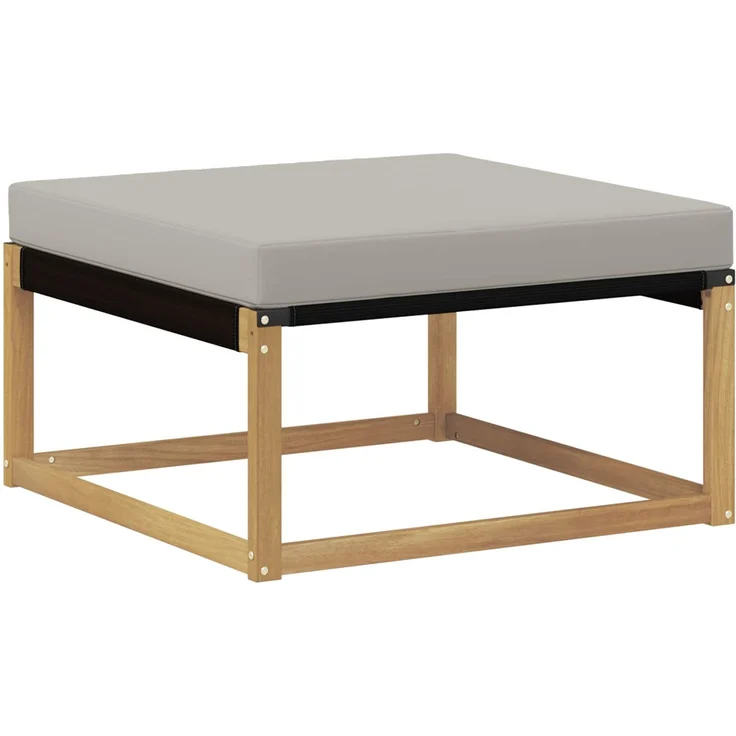 vidaXL Outdoor-Sofagarnitur 7 Stk. Weiß und Hellgrau Massivholz Akazie 3388881 – Bild 8