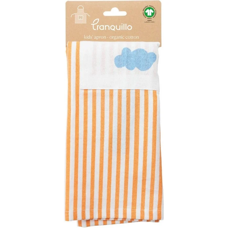 Tranquillo Kochschürze für Kinder VELOBLOOM 60x50cm Bio-Baumwolle Fronttasche mit Wolkenmotiv – Bild 3