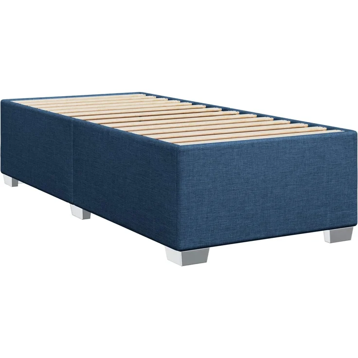vidaXL Boxspringbett mit Matratze mit Kopfteil Blau 90 x 190 cm Stoff 3450382 – Bild 5