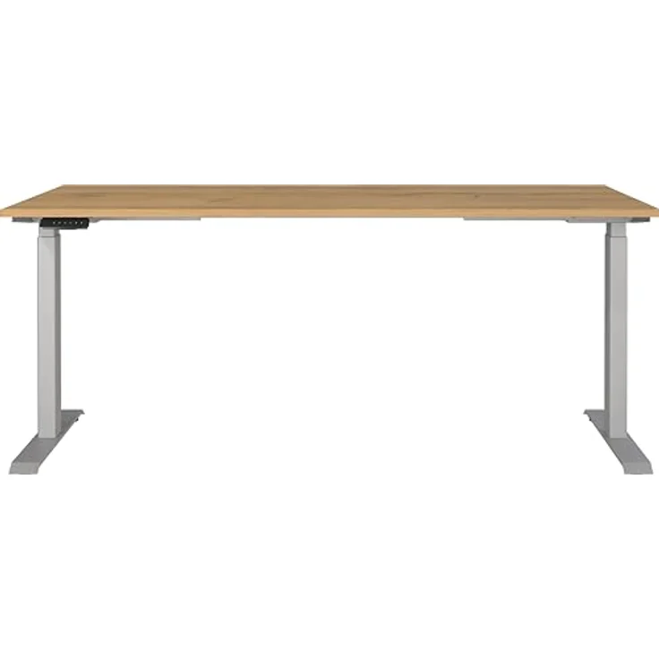 Germania Schreibtisch 7909-638, in Grandson-Eiche-Nb./Silber, EL. höhenverstellb, 180 x 120 x 80 cm (BxHxT) – Bild 4