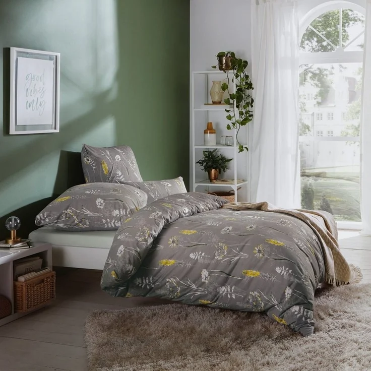 REDBEST Bettwäsche Bettwäsche, Jersey, 2 teilig, Single-Jersey Blumen – Bild 2