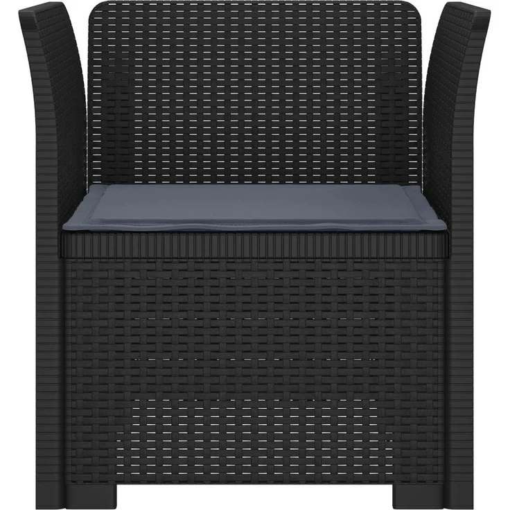 vidaXL 1-Sitzer Sessel mit Kissen Rattan-Look PP Anthrazit 8011855 – Bild 4