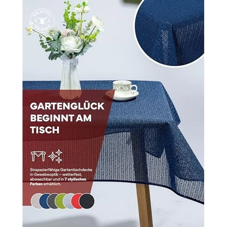 texpot Tischdecke Gartentischdecke Schaum PVC Weichschaum (1-tlg) – Bild 2
